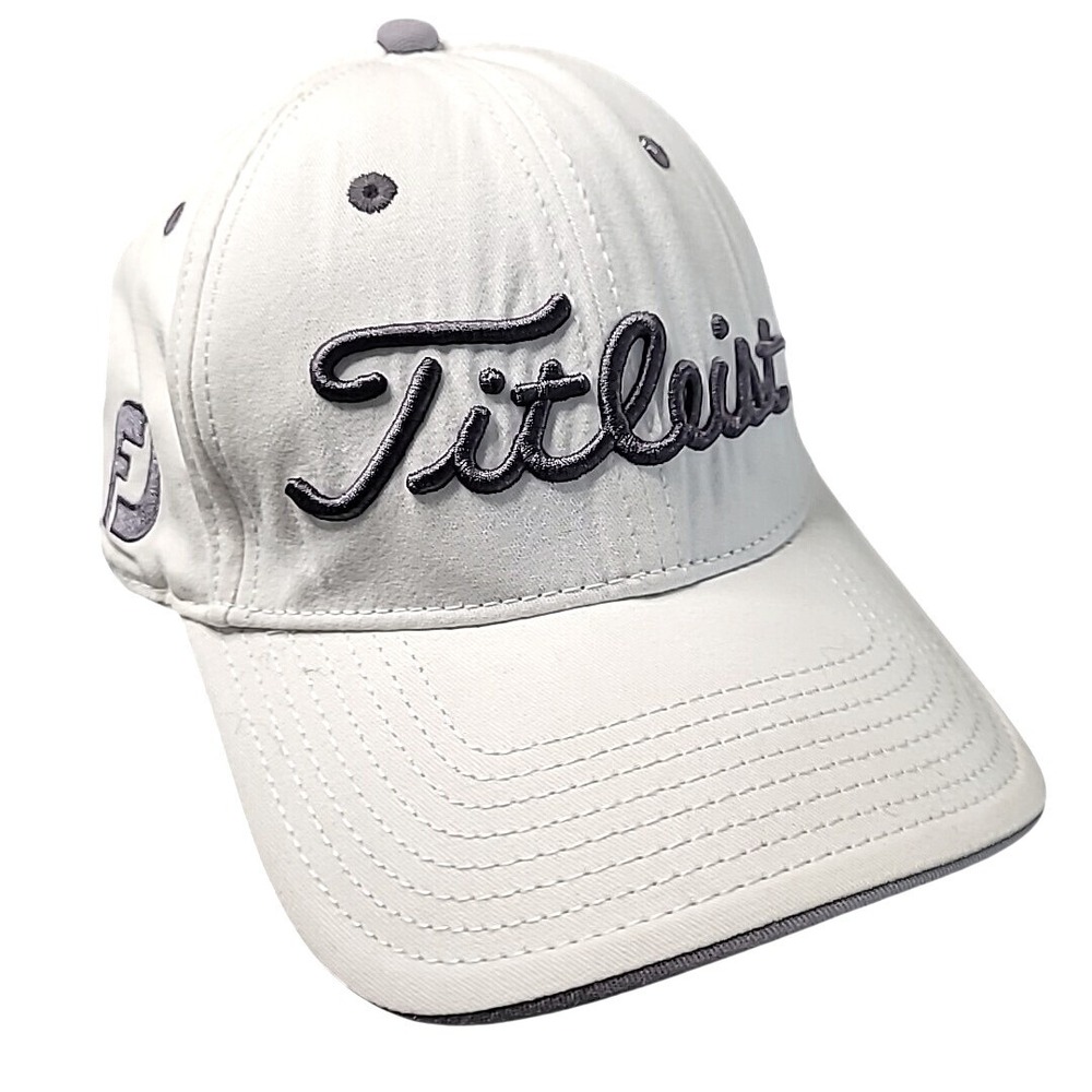 New Era Titleist FootJoy FJ Pro V1 Hat Cap White Dark Gray Adj Strapback
